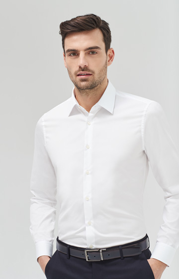 X-Long Hemd Pierce - bügelleicht - in Weiß