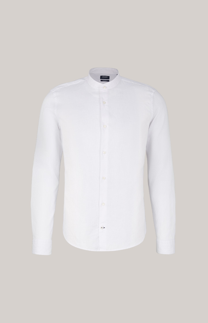 Leinen-Baumwoll-Hemd Pebo in Weiß meliert