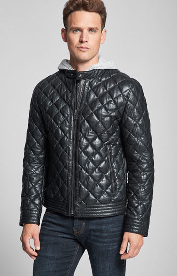 Lederjacke Edwin in Schwarz