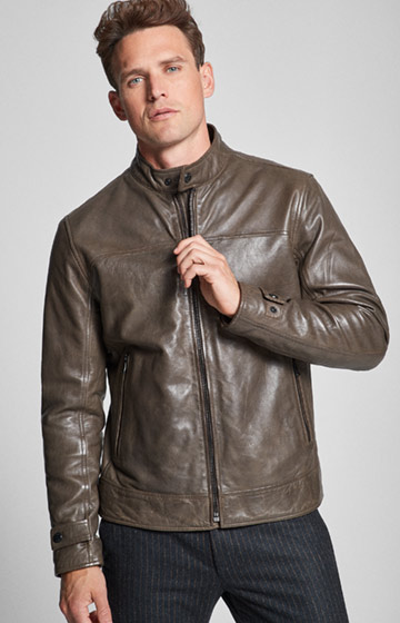 Lederjacke Cleary in Fossil-Braun