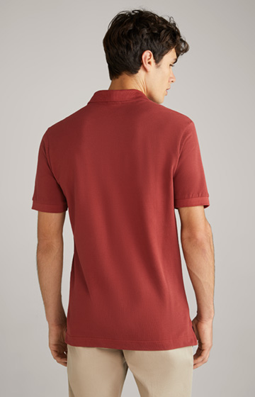 Bawełniana koszulka polo Primus w kolorze ceglastoczerwonym