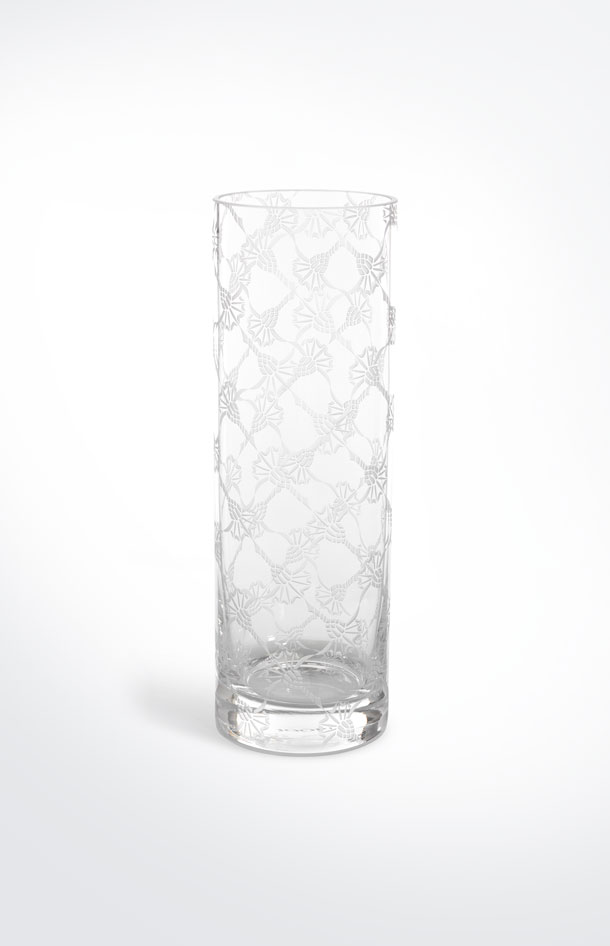 All-over crystal vase (30x10), white