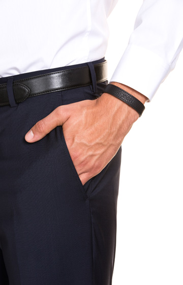 Lederarmband in Schwarz