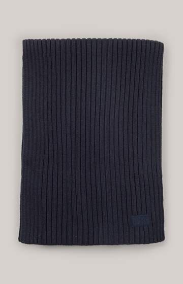 Francis Knitted Scarf in Dark Blue