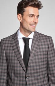 Baukasten-Sakko Herby in Braun/Grau kariert