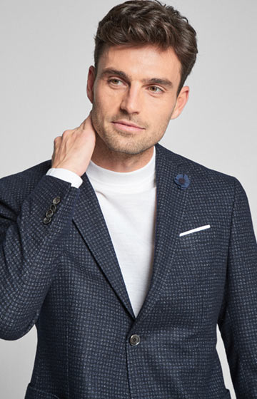 Sakko Four in Dunkelblau gemustert