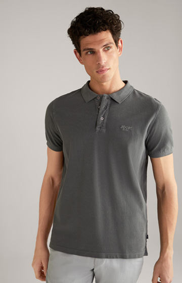 Ambrosio Cotton Polo Shirt in Dark Grey