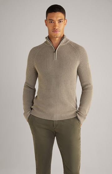 Sweter bawełniany Henricus w kolorze beżowym