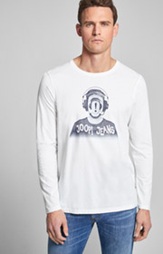 Langarm-Shirt Adriano in Weiß