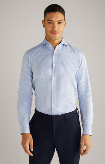 Paiton Cotton Shirt in a Blue Pattern
