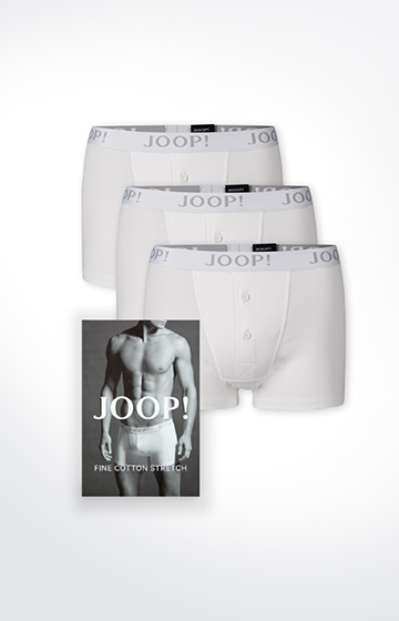 3er-Pack Boxershorts mit Knopfleiste in Weiß