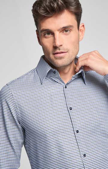 Hemd Pyke in Navy gemustert