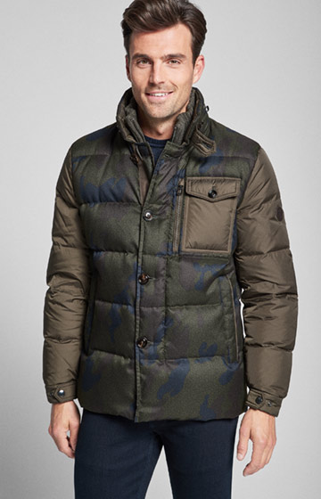 Daunen-Steppjacke Parso in Oliv Camouflage