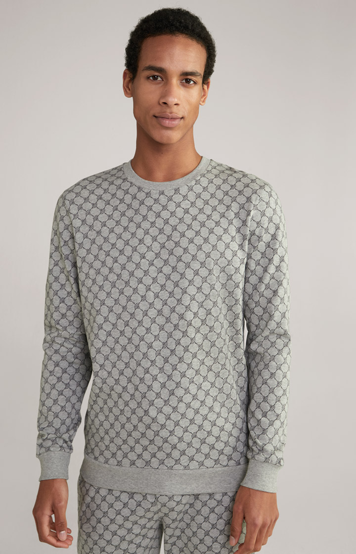 Loungewear Sweatshirt in Light Grey Flecked Pattern