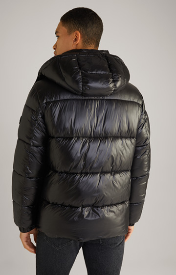Ambro Quilted Jacket with Hood in Black