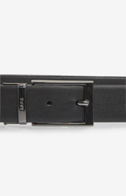 Wende-Ledergürtel in Schwarz