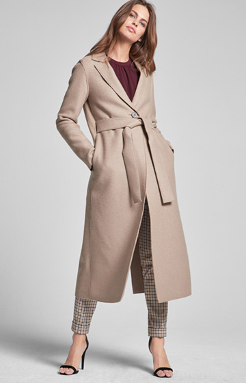 Mantel Caity in Camel-Sand