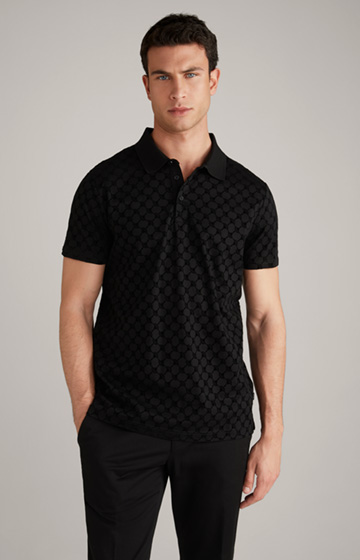 Pancrazio Cornflower Polo Shirt in Black