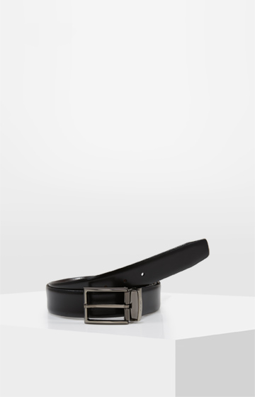 Wende-Ledergürtel in Schwarz/Dunkelbraun