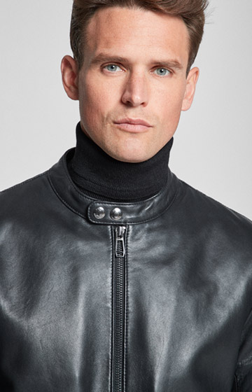 Lederjacke Nero in Schwarz