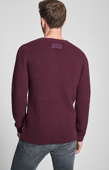 Strickpullover Ned in Bordeaux-Pflaume
