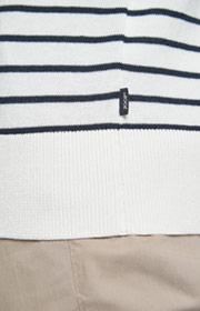 Pullover Cyrian in Weiß/Navy gestreift