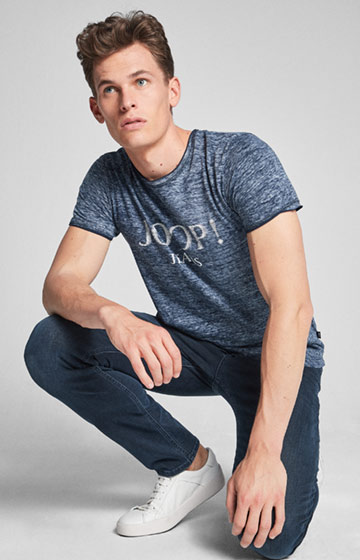 T-Shirt Thorsten-S in Navy meliert