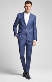 Baukasten-Hose Brad in Blau gemustert