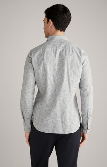 Pit Cotton Shirt in Light Grey, patterned