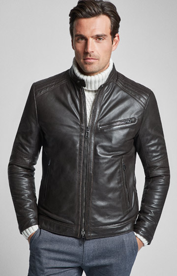Lederjacke Gregory in Dunkelbraun