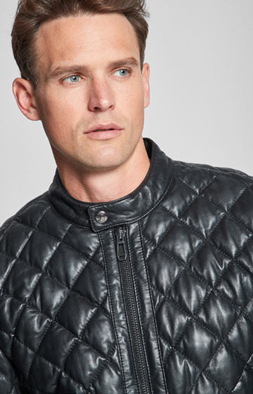Lederjacke Edwin in Schwarz