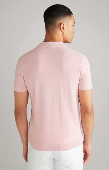 Koszulka polo Vanco z bawełny i wiskozy w kolorze różowym