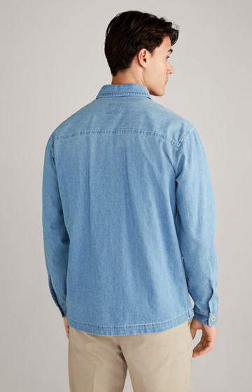 Harvi Denim Overshirt in Pastel Blue