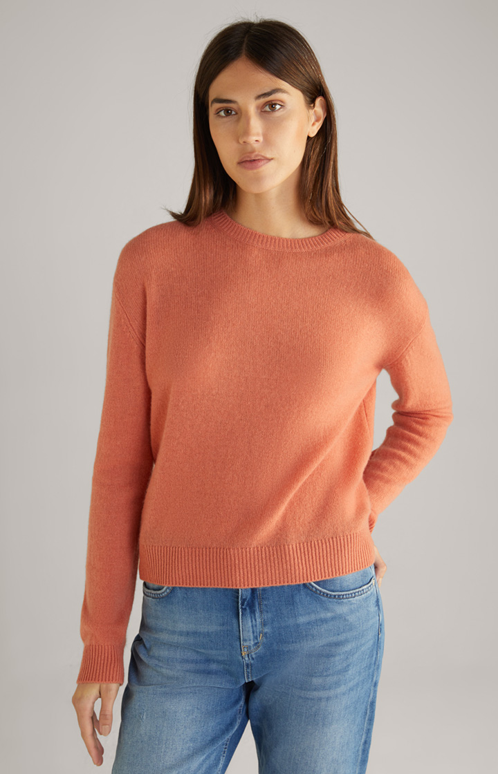 Kaszmirowy sweter w kolorze ciemnobrzoskwiniowym
