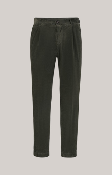 Spodnie sztruksowe Lester w kolorze ciemnozielonym