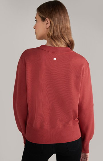 Cotton Blend Sweatshirt in Dark Red