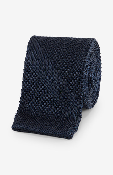 Seiden-Strickkrawatte in Dunkelblau