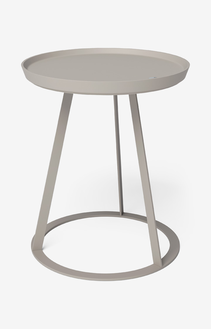 JOOP! ROUND side table with painted wood fibre plate, 45 x 47 cm in taupe