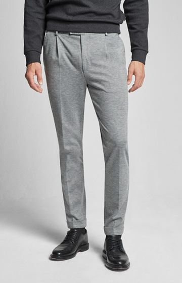 Jersey-Hose Evert in Hellgrau melange