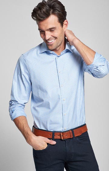 Hemd Mika in Hellblau kariert