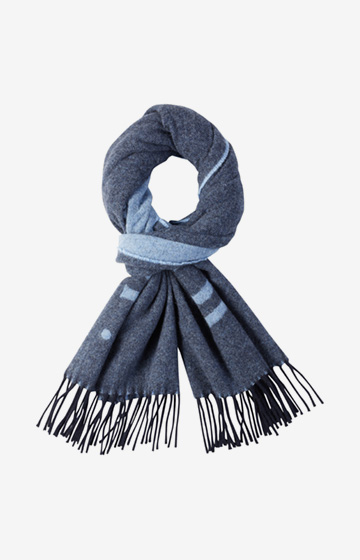 Jacquard Schal Anni in Blau meliert