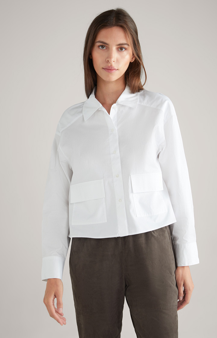 Bawełniana bluza z twillu w kolorze białym