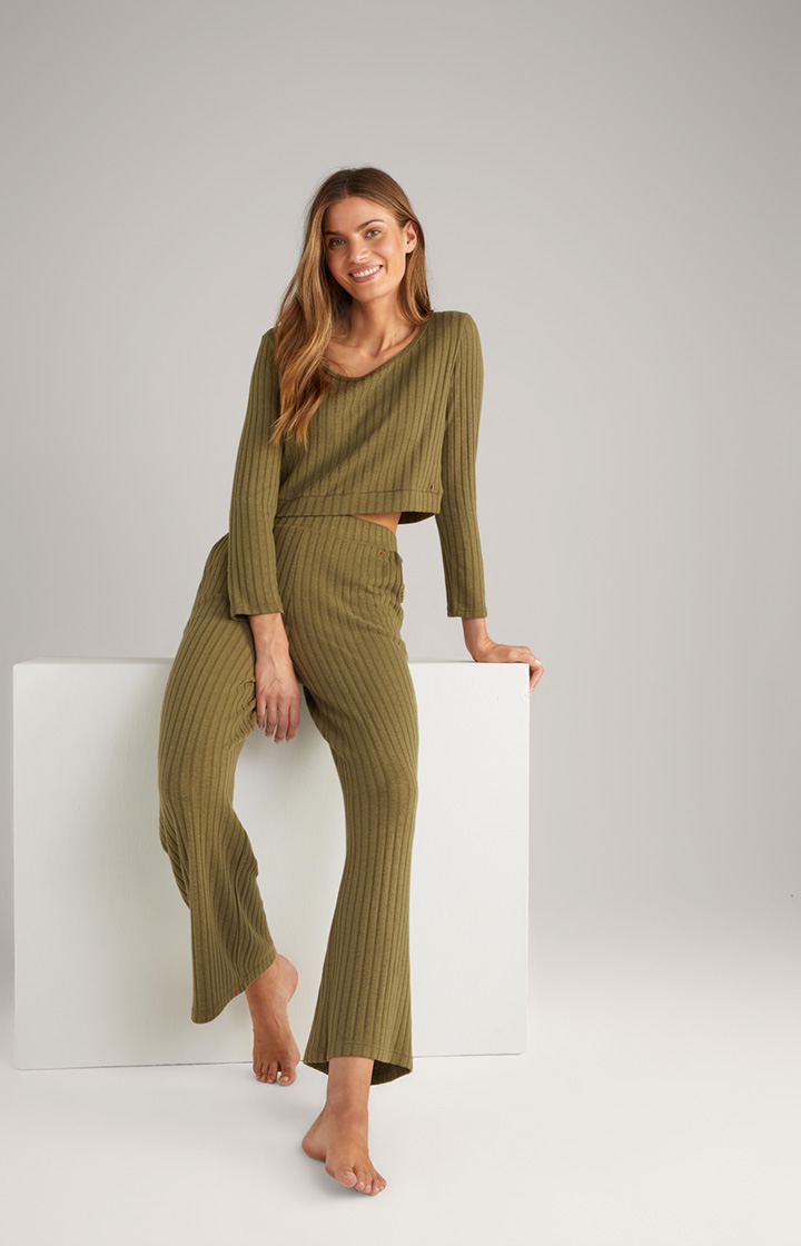 Loungewear Crop Top in Olive Green