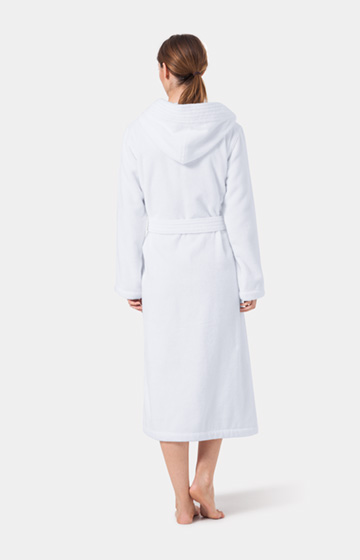 Kapuzen-Bademantel, Weiß