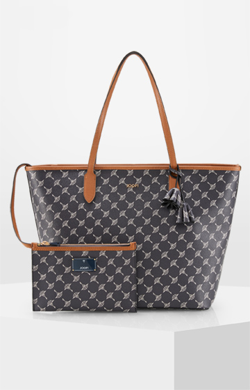 Shopper Lara Cortina in Nachtblau/Offwhite