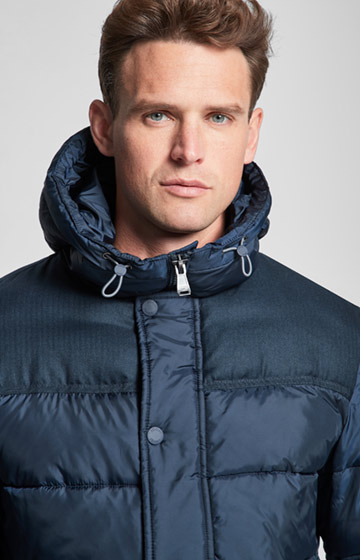 Daunen-Steppjacke Junior mit Kapuze in Dark Navy