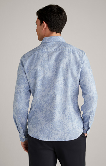 Pai Wool Blend Shirt in a Blue Pattern