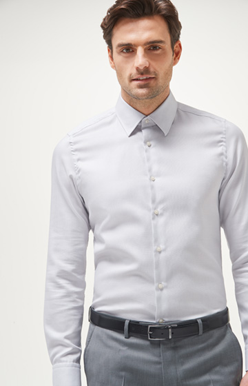 Hemd Pierce - bügelleicht - in Pastellgrau