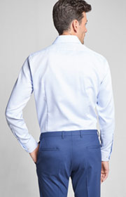 Hemd Mika - bügelfrei -  in Blau gemustert