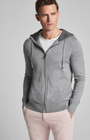 Strick-Hoodie Libo in Grau meliert 